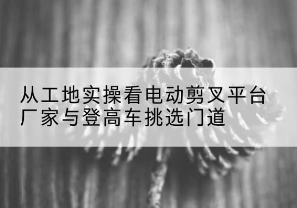赤壁电动剪叉升降平台厂家-从工地实操看电动剪叉平台厂家与登高车挑选门道